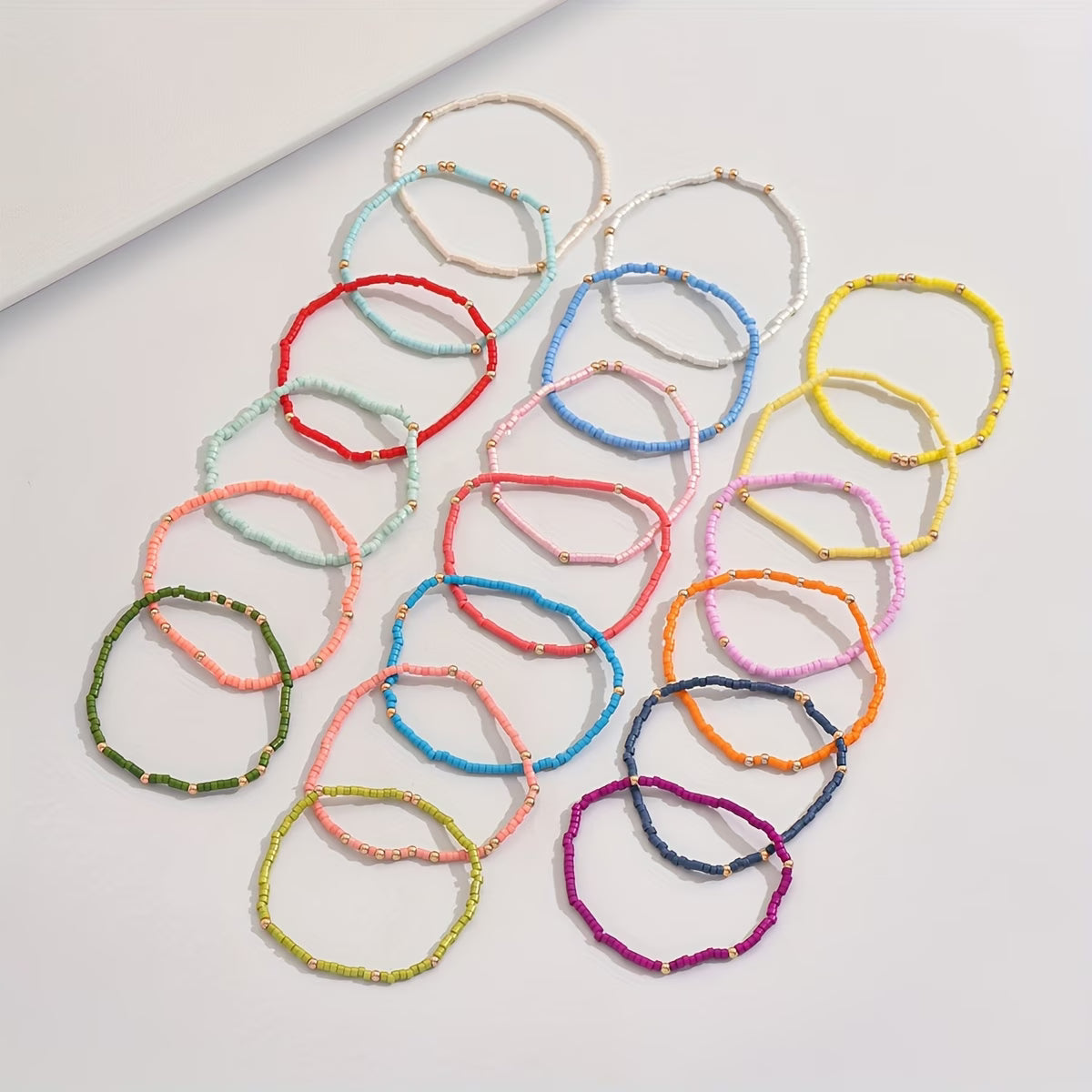 Boho buntes Perlenarmband-Set