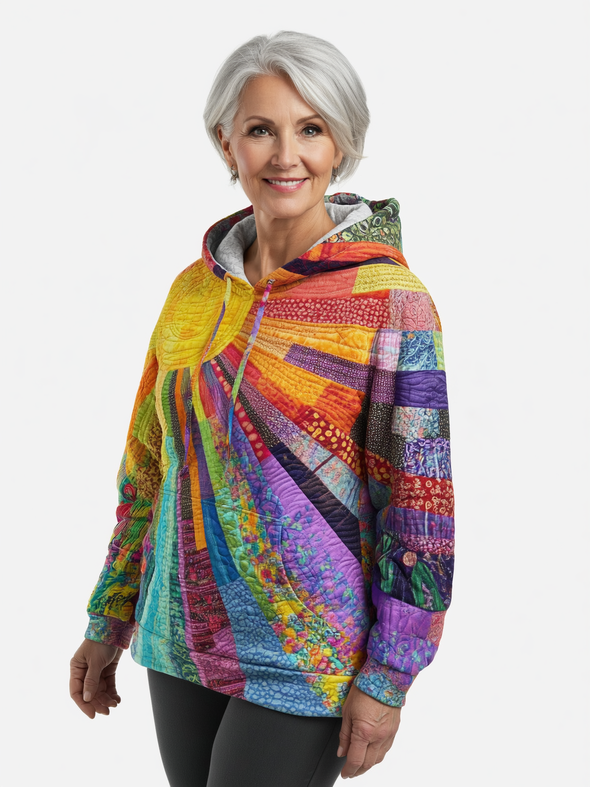 Quinn™ - Bohemian Multicolor Patchwork Hoodie