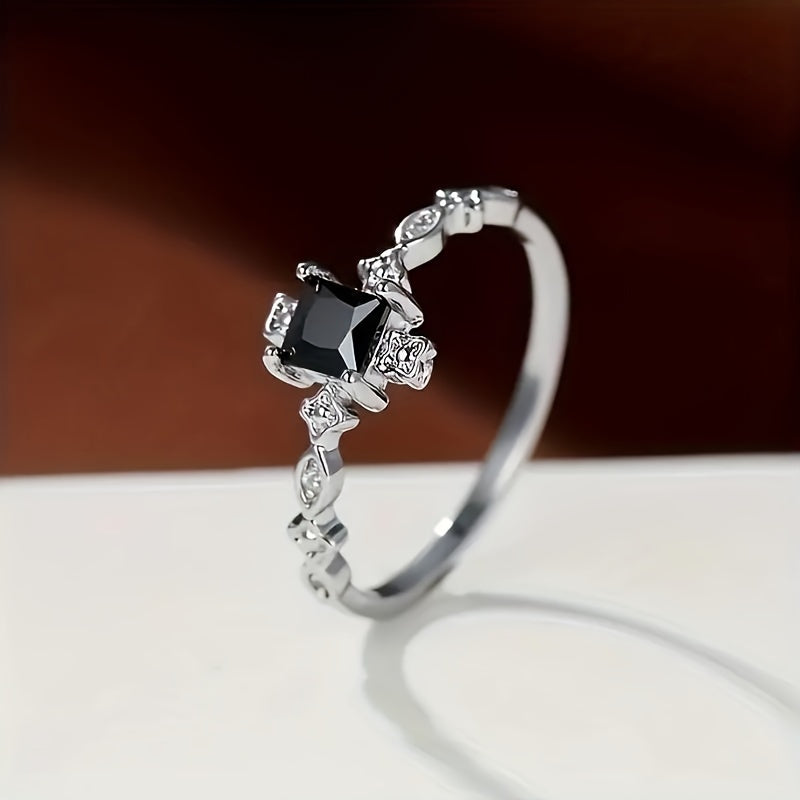 Eleganter schwarzer quadratischer Einlage-Ring