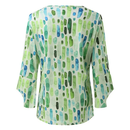 Julia™ - Geometric Printed Loose Blouse