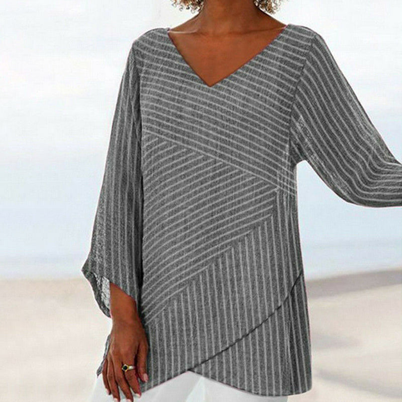 Serenya - Draped Stripe Top