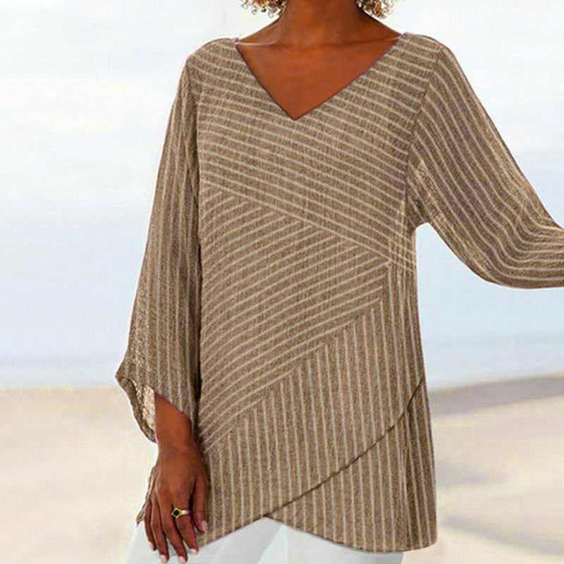 Serenya - Draped Stripe Top
