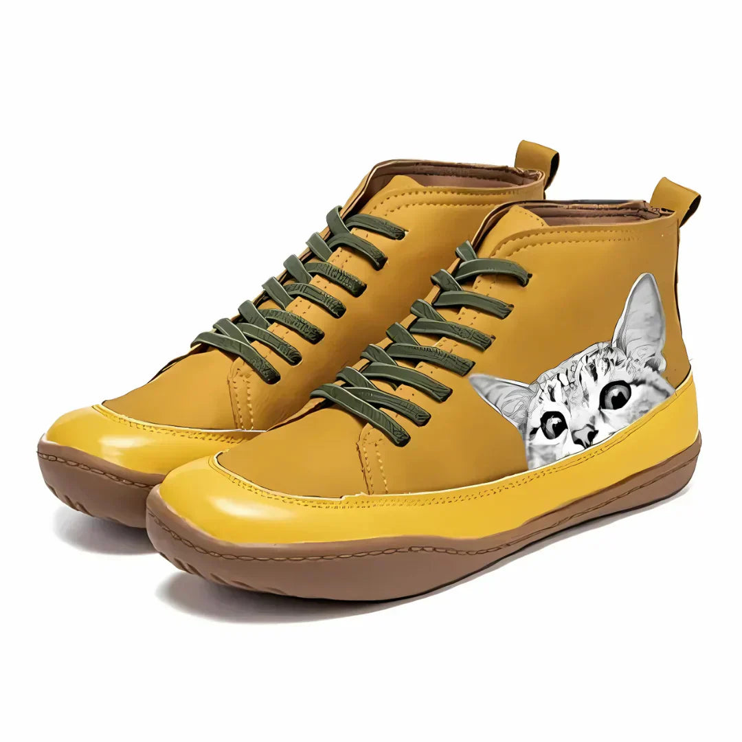 Monika™ - Cat Leather Ankle Boots