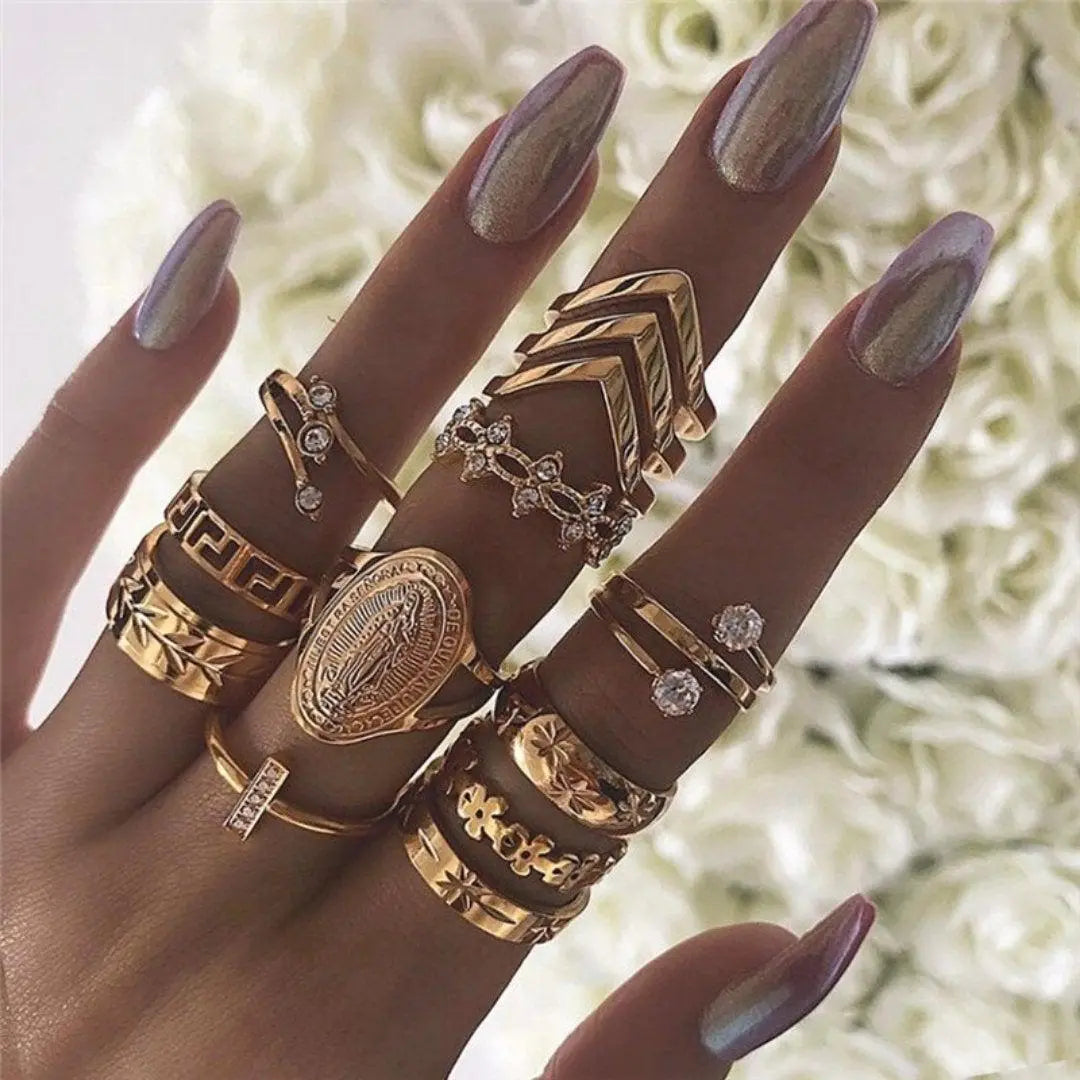 Einzigartiges Set mit 8 bis 12 Ringen