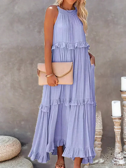 Sarah | Halter Ruffle Maxi Dress (Almost Sold Out)