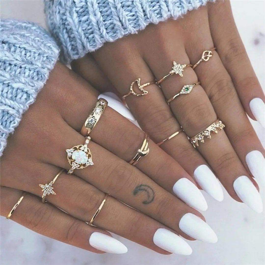 Einzigartiges Set mit 8 bis 12 Ringen