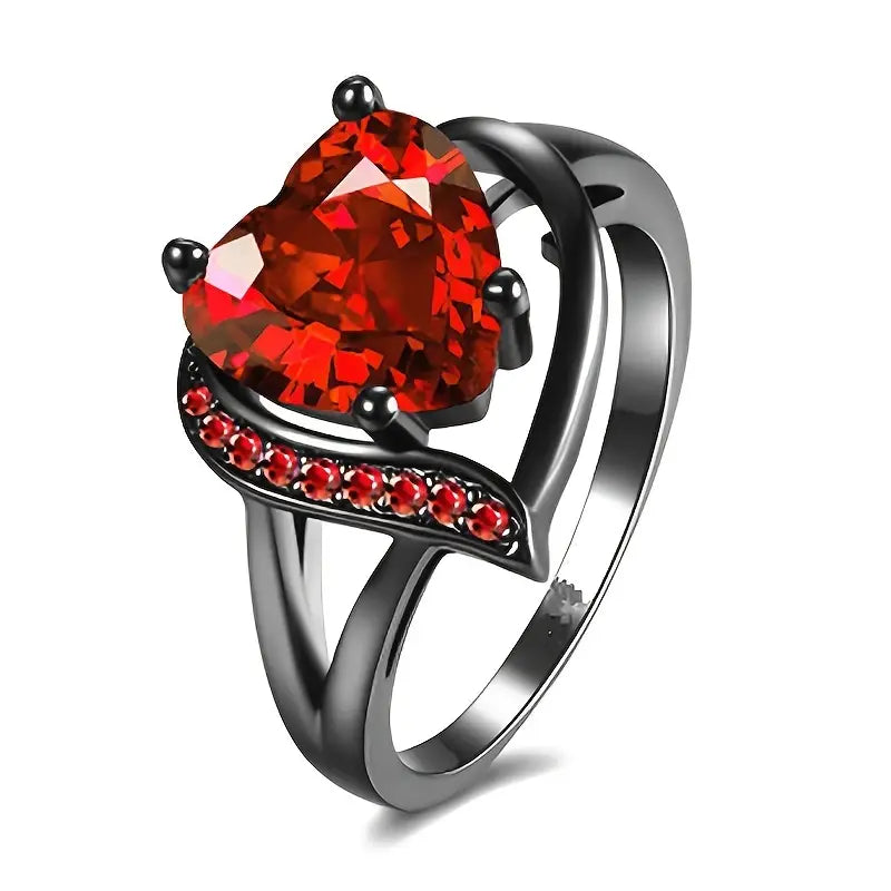 Eleganter Schwarzer Rosen-Dornenring