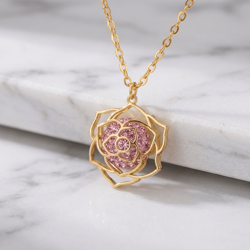 Florale Rosen Charms Halskette