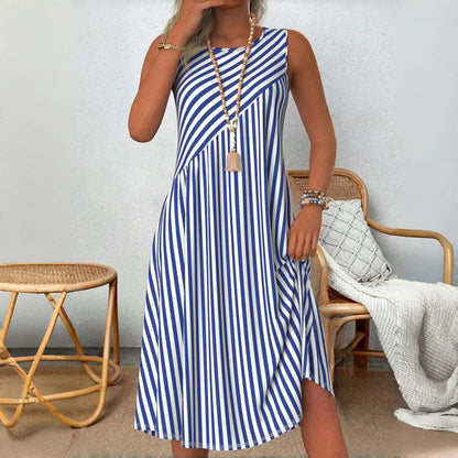 Heidi™ - Sleeveless Striped Tummy-Covering Summer Dress