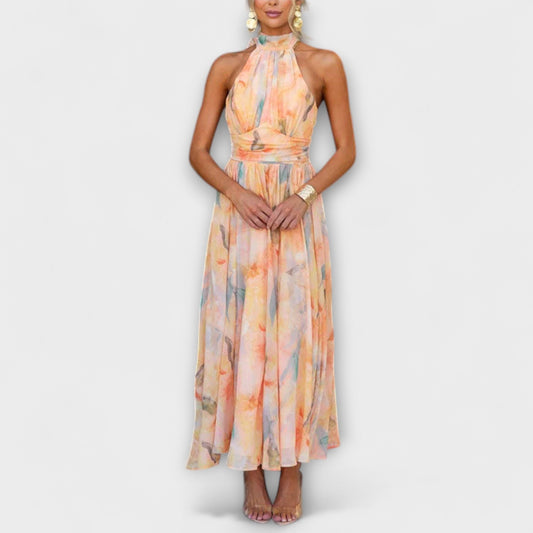 Dana™ – Watercolor Halter Maxi Dress