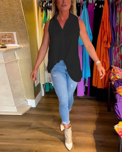 Alana™ - Timeless Ruffled Sleeveless Top