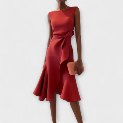 Juliette™ – Elegant Draped Asymmetrical Midi Dress