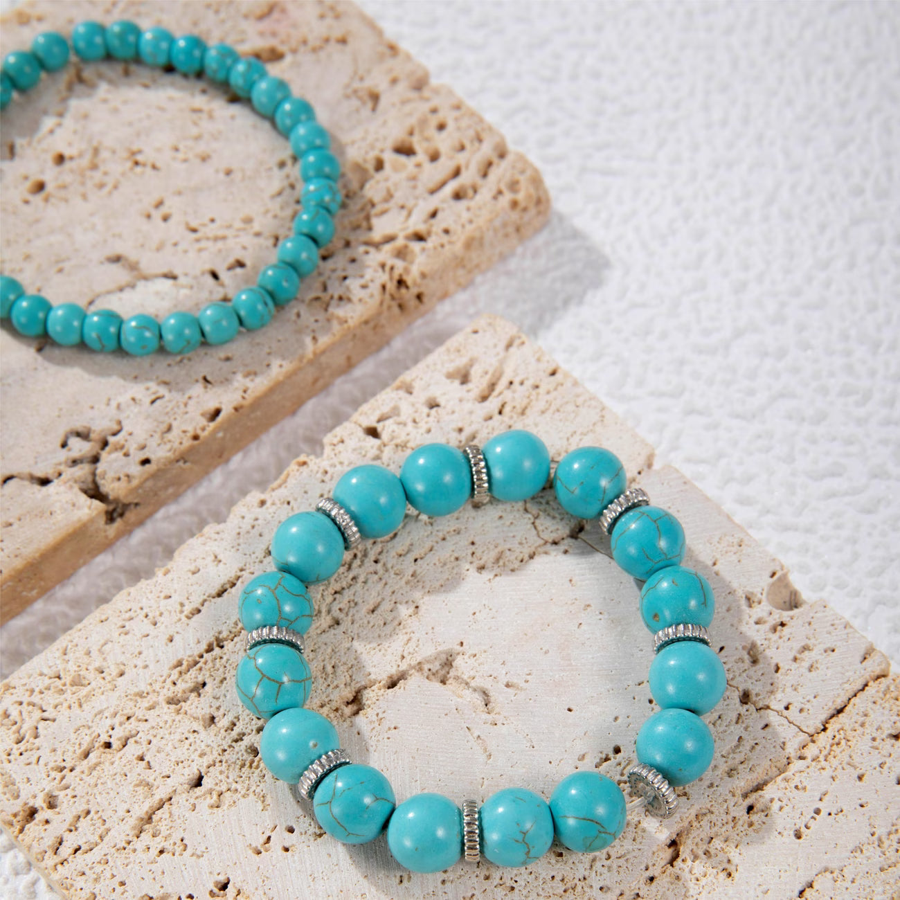 Großes Türkis Perlenarmband-Set (5 Stück)
