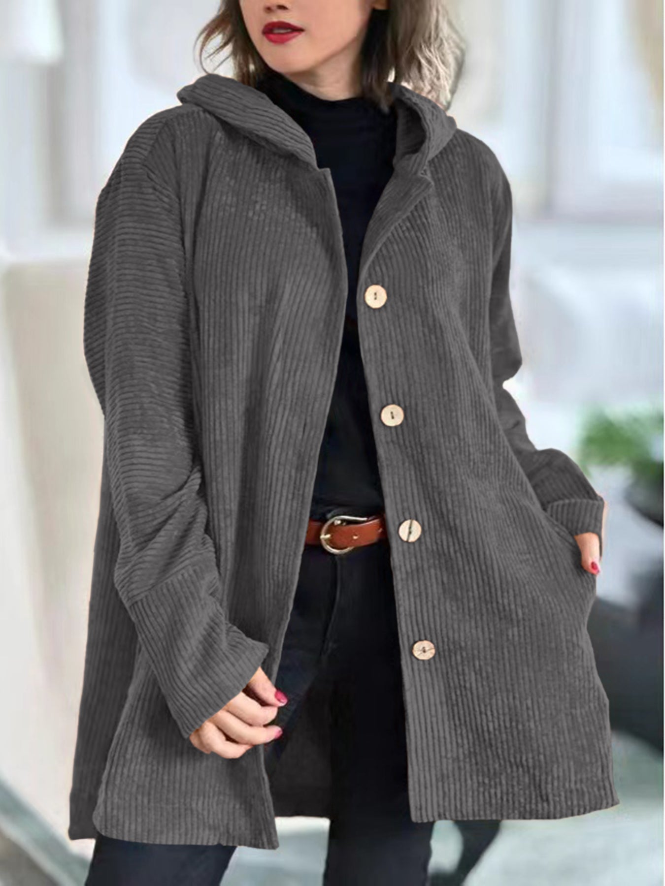 Cordia™ - Cozy Corduroy Hooded Jacket