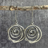 Retro Maze Silver Earrings