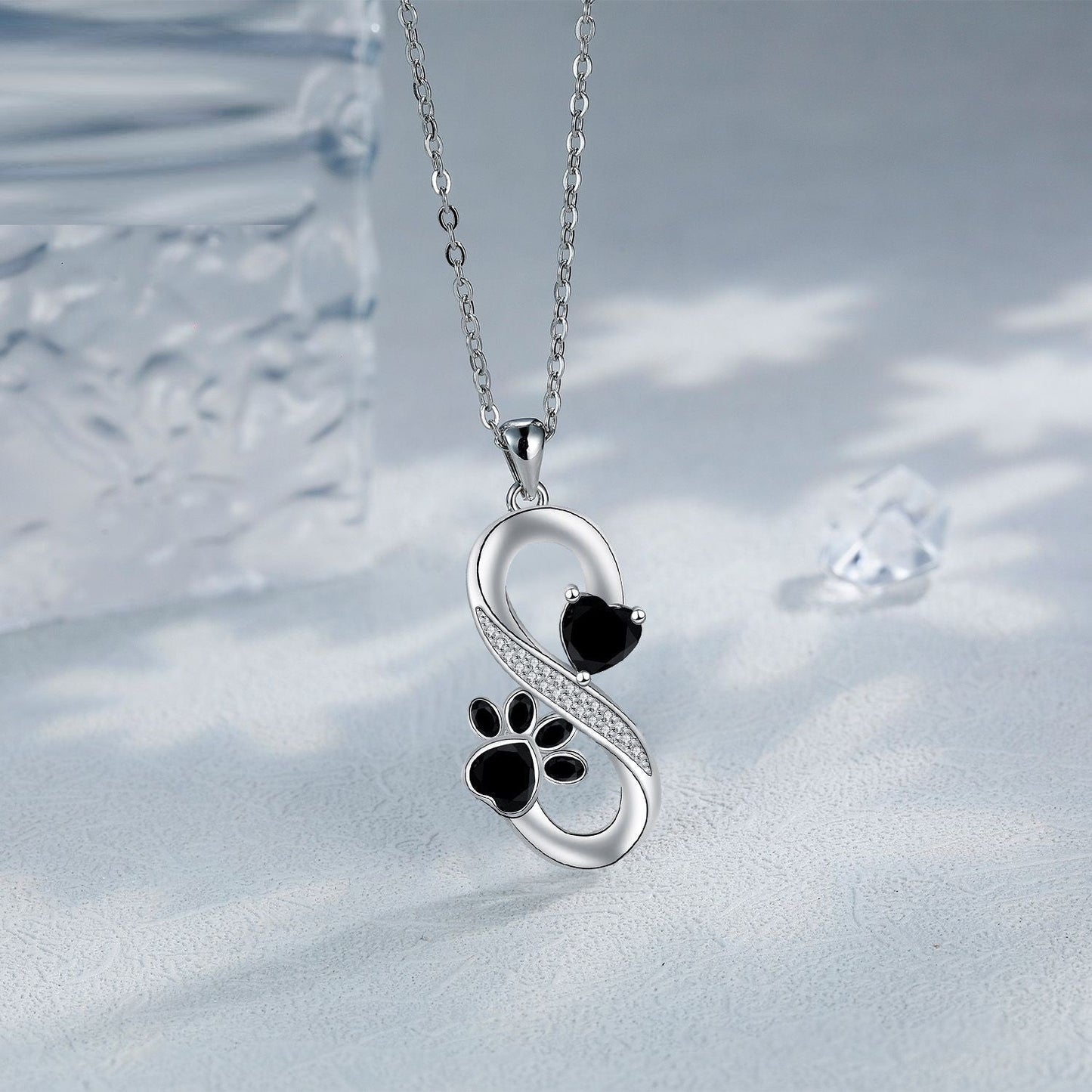 Infinite Symbol Necklace Hearts Paw Print