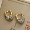 Chic Colorful Crystal Inlay Earrings