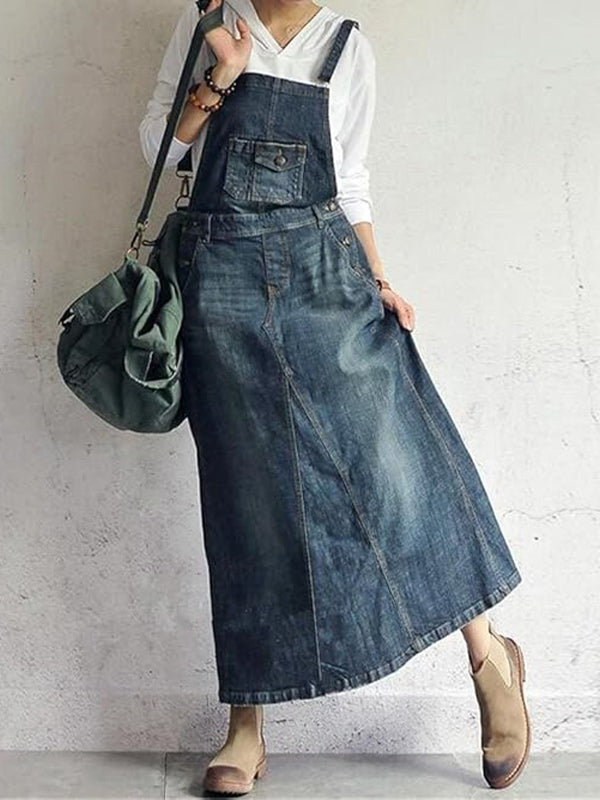 Demi™ - Casual Denim Overall Dress