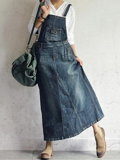 Demi™ - Casual Denim Overall Dress