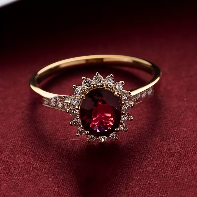 Eleganter Rotgold Statement Ring