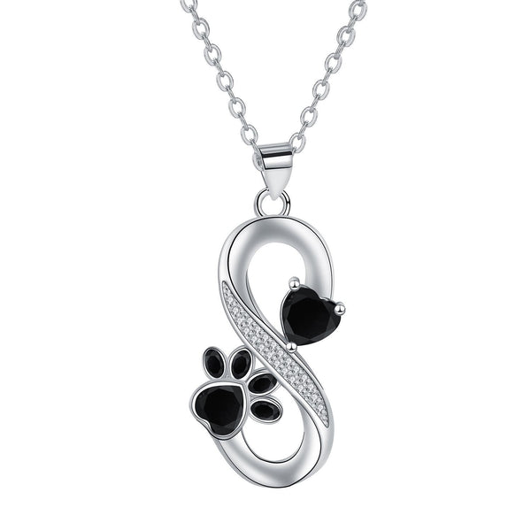 Infinite Symbol Necklace Hearts Paw Print