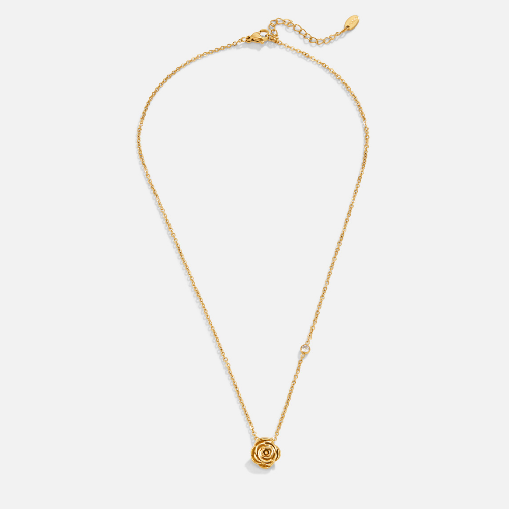 Goldene Rosenanhänger-Halskette