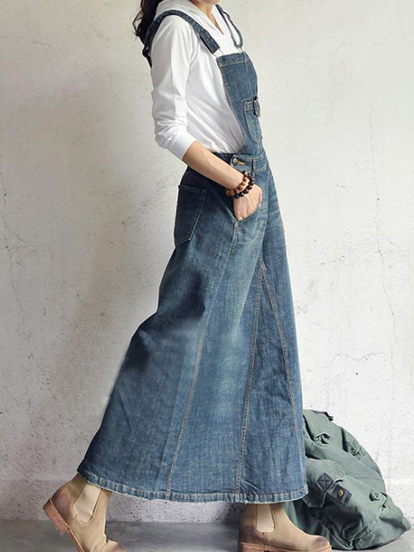 Demi™ - Casual Denim Overall Dress