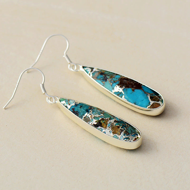 Turquoise Jasper Teardrop Earrings
