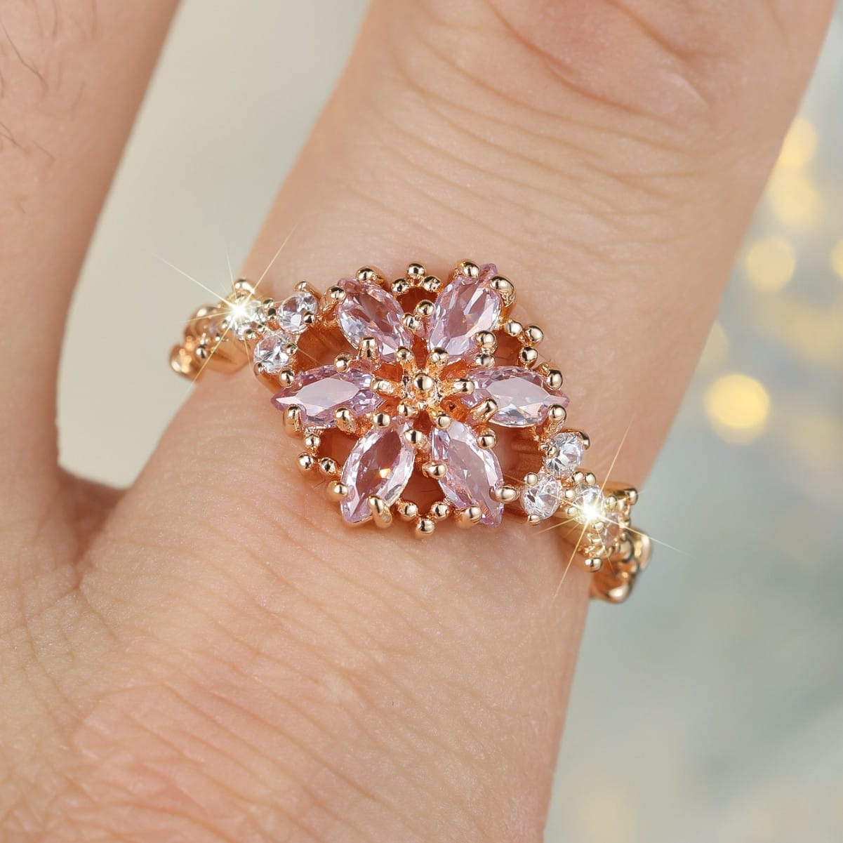 Rosa & Gold Glanz Ring