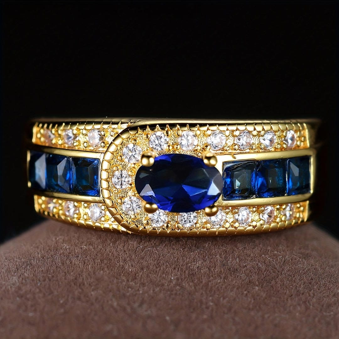 Königlicher Goldsiegel-Saphir-Ring