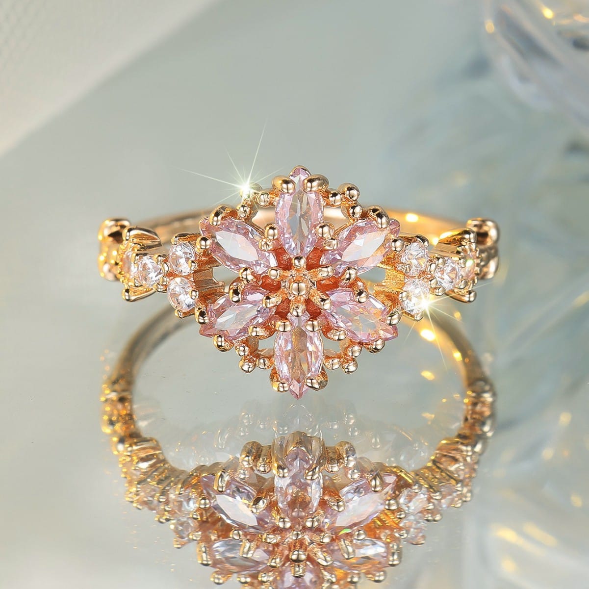 Rosa & Gold Glanz Ring