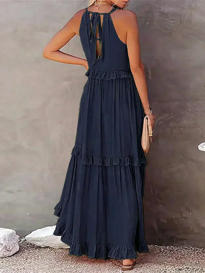 Sarah | Halter Ruffle Maxi Dress (Almost Sold Out)