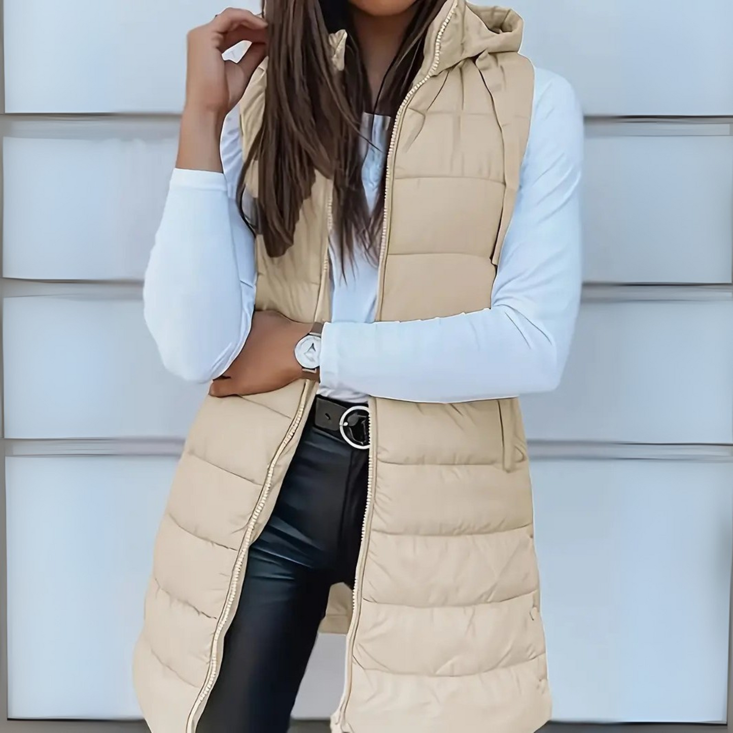 Romy™ - Casual Sleeveless Hood Long Puffer Vest