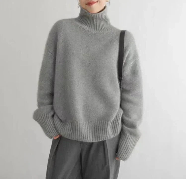 Kayla - High Collar Loose Knitted Sweater