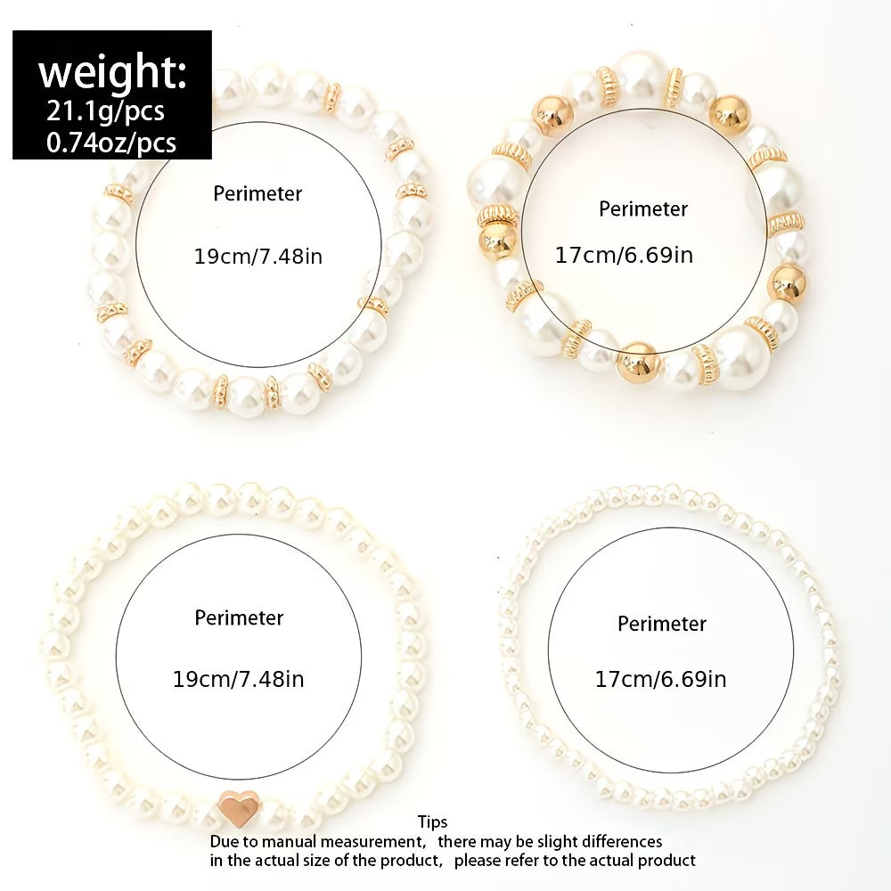 Perlen-Stapelarmband-Set aus 4