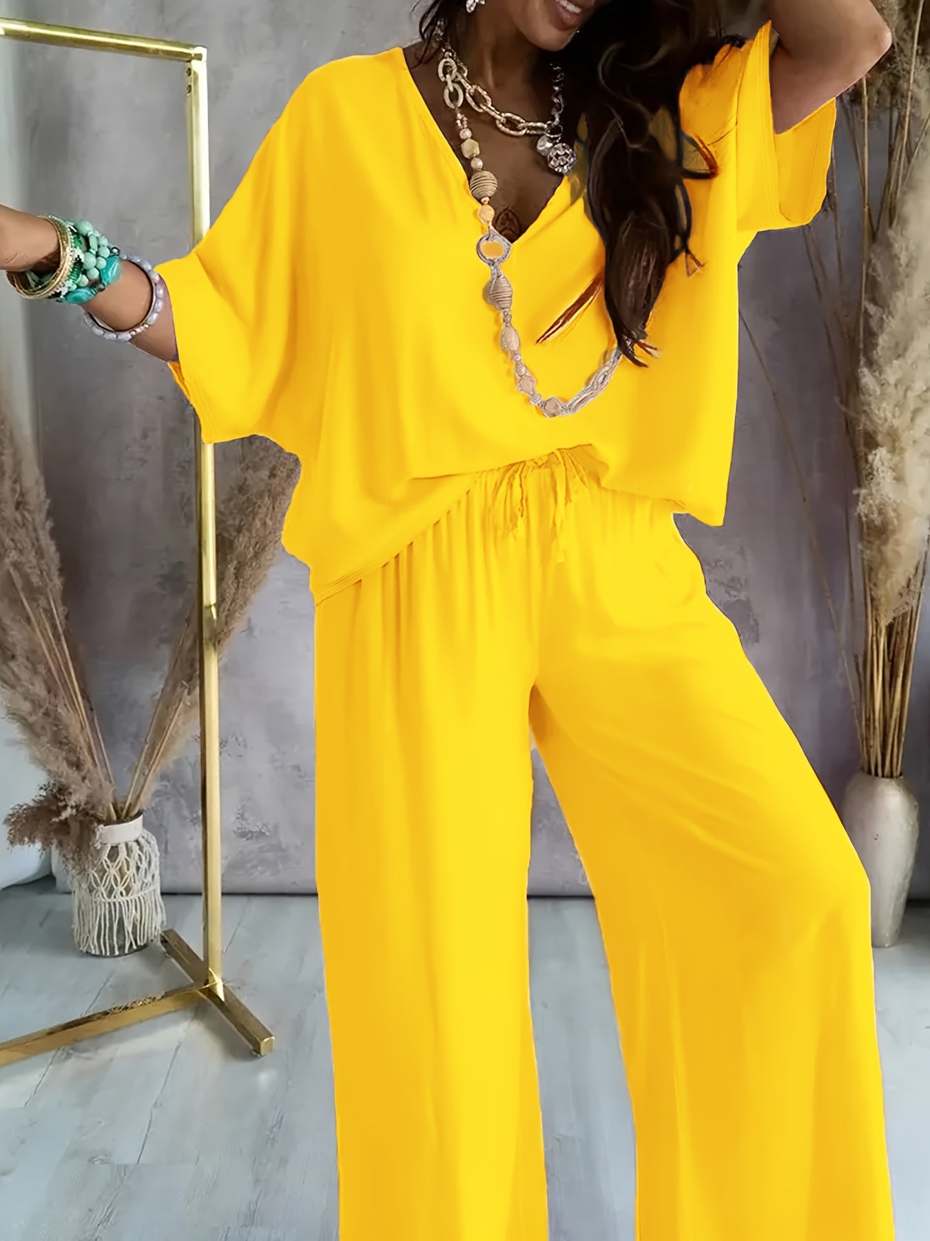 Farah™ - Stylish Solid Color Women's Two Piece Set