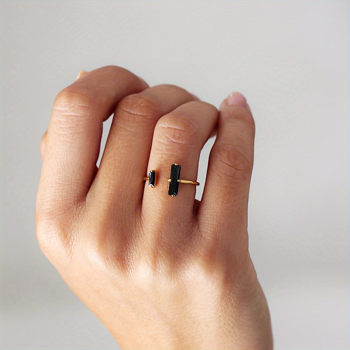 Zeitloser Obsidian Kupferring
