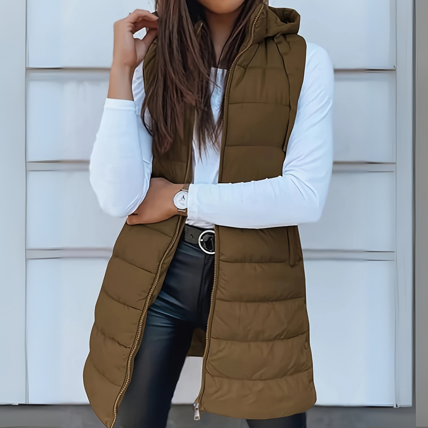 Romy™ - Casual Sleeveless Hood Long Puffer Vest