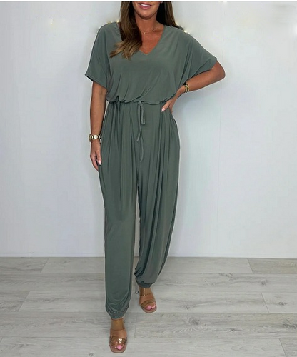 Cora™ - V-Neck Tie Jumpsuit