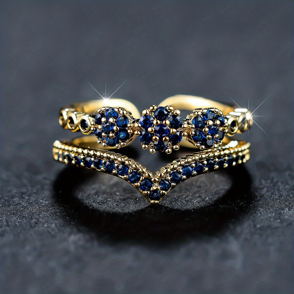 Eleganter zweilagiger Goldring