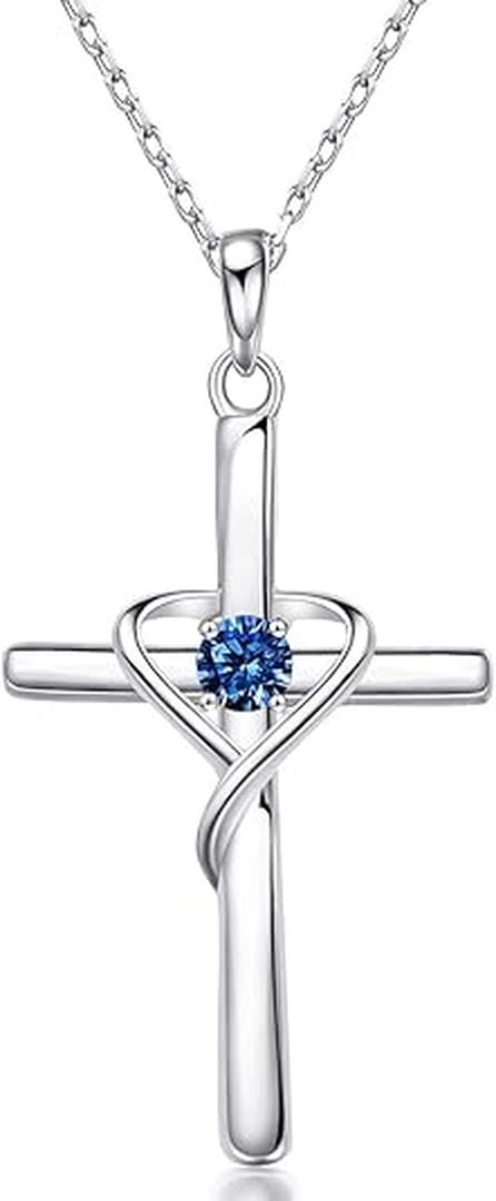Saphir-Kreuz-Halskette