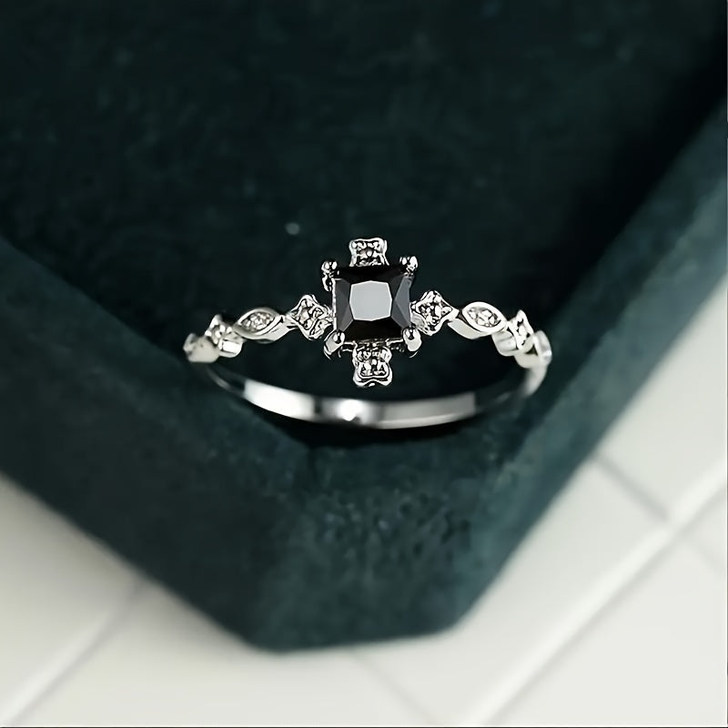 Eleganter schwarzer quadratischer Einlage-Ring