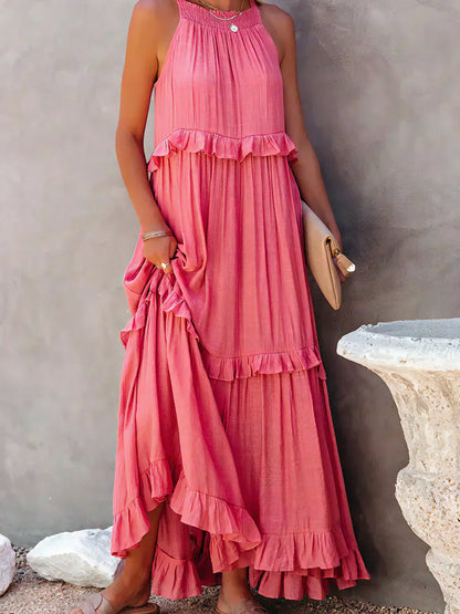 Sarah | Halter Ruffle Maxi Dress (Almost Sold Out)