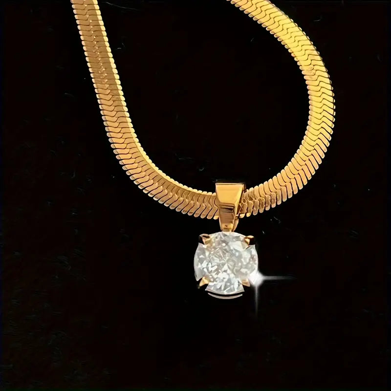 Elegante Gold-Rhinestone-Pendelkette