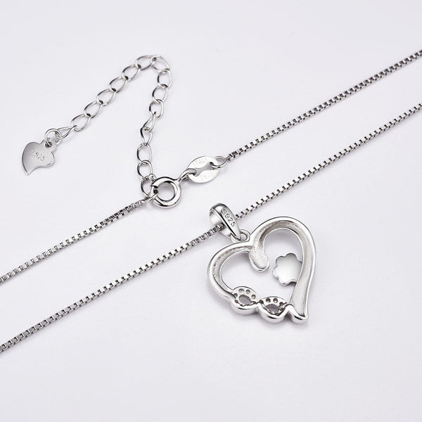 Paw and Heart Necklace with Infinity Charm