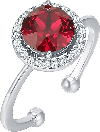 Eleganter Rubin Weißgoldring