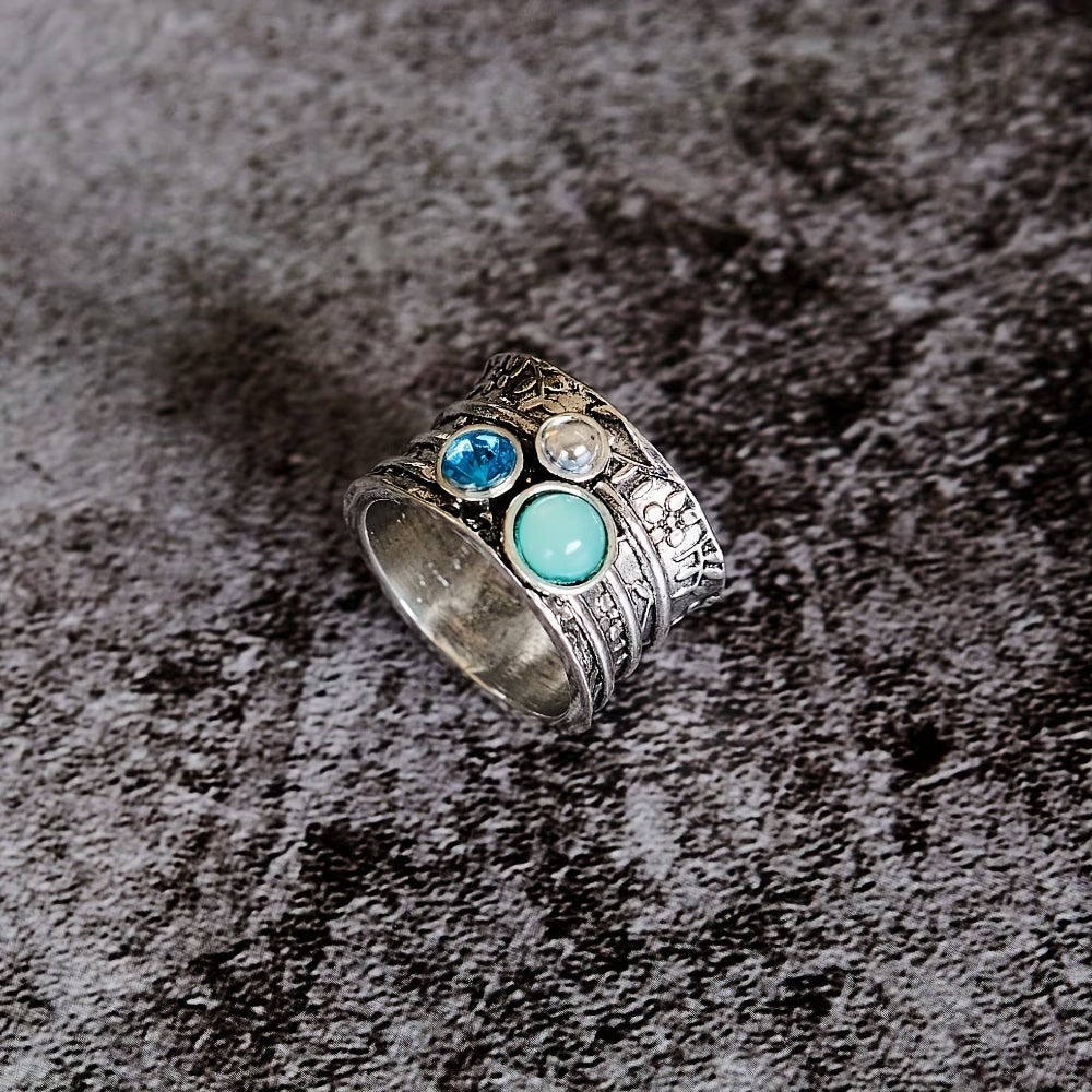 Boho Vintage Türkis Edelstein Ring