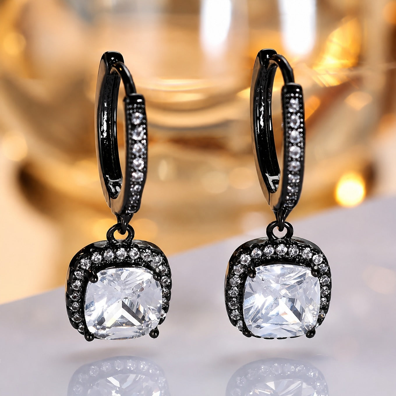 Elegante schwarze Vintage Ohrringe