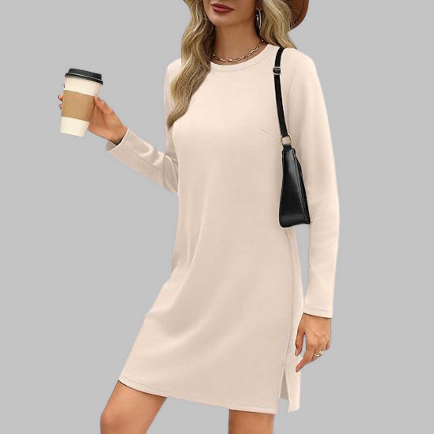 Talia™ – Casual Long Sleeve Round Neck Mini Dress