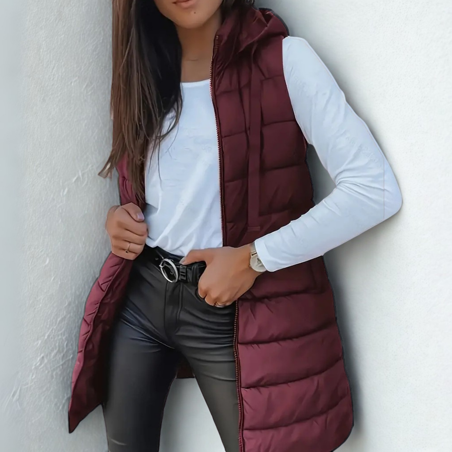 Romy™ - Casual Sleeveless Hood Long Puffer Vest